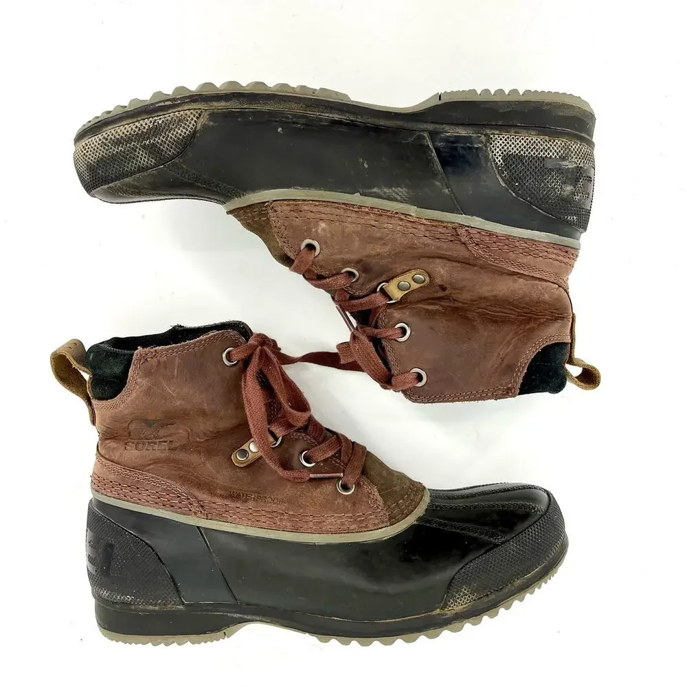 Sorel Men's 8.5 Ankeny Waterproof‎ Duck Brown Leather Snow Boot